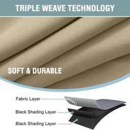Imperial Rooms Blackout Curtain-Thermal Ready Made Pencil Pleat Curtain (1 Panel) For Door Curtain Cream, (W)1.68Mx(L)2.13M - thumbnail 5