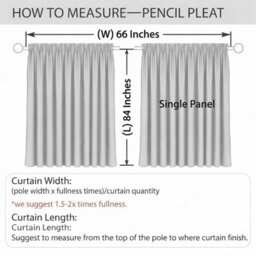 Imperial Rooms Blackout Curtain-Thermal Ready Made Pencil Pleat Curtain (1 Panel) For Door Curtain Cream, (W)1.68Mx(L)2.13M - thumbnail 7