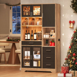 Matteo Tall Storage Sideboard Cabinet With Led Lighting And Charging Station - 185Cm - thumbnail 2