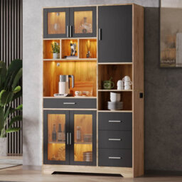 Matteo Tall Storage Sideboard Cabinet With Led Lighting And Charging Station - 185Cm - thumbnail 5