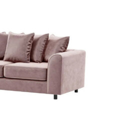 Furnishings For Less UK Brooklyn Plush Velvet Fabric 3 Seater Sofa Foam Pink - thumbnail 3