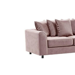 Furnishings For Less UK Brooklyn Plush Velvet Fabric 3 Seater Sofa Foam Pink - thumbnail 2
