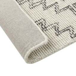 Beliani Hand-Tufted Wool Rug 140 X 200 Cm - Beige And Black Geometric - thumbnail 6