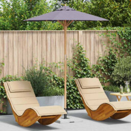 Walplus Garden Parasol Dark Grey 180 X 180 X 230 Cm Bamboo