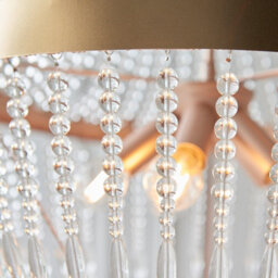 Anson Lighting Caldicott Rose Gold And Clear Glass Beads 5 Light Ceiling Pendant - thumbnail 7