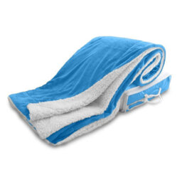 Bedlooms Sky Blue Sherpa Throw Blanket, Reversible & Lightweight Bed & Sofa Blanket, King 200X240Cm - thumbnail 2