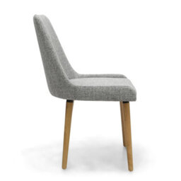 Rivington Neutral Fabric Dining Chair With Handle And Black Metal Legs - thumbnail 4