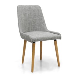 Rivington Neutral Fabric Dining Chair With Handle And Black Metal Legs - thumbnail 2