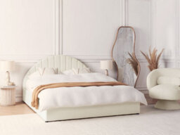 Beliani Ottoman Bed Boucle Chadenet 160 X 200 Cm (Eu King Size) Off-White - thumbnail 2