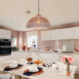 Long Life Lamps Company Modern Copper Cage Ceiling Pendant Light M0182 - thumbnail 9