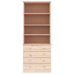 Berkfield Bookcase With Drawers Alta 77X35X186.5 Cm Solid Wood Pine - thumbnail 3