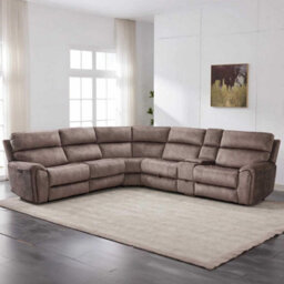 Furnishings For Less UK Valtos 2 Corner 2 Fabric Electric Reclining Corner Sofa Chocolate - thumbnail 3