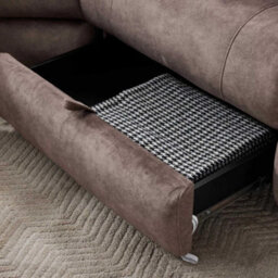 Furnishings For Less UK Valtos 2 Corner 2 Fabric Electric Reclining Corner Sofa Chocolate - thumbnail 8