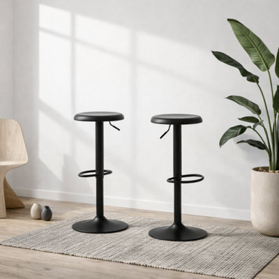 Wyld Haus Cloverstone Black Swivel Bar Stools Set Of 2 - image 1