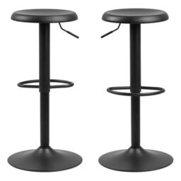 Wyld Haus Cloverstone Black Swivel Bar Stools Set Of 2 - thumbnail 3