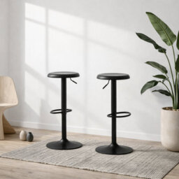 Wyld Haus Cloverstone Black Swivel Bar Stools Set Of 2 - thumbnail 1