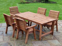 Churnet Valley Garden Furniture Ltd Valley 5 Seat Set 5Xc Table - Timber - L220 X W230 X H95 Cm - Garden Furniture - Minimal Assembly Required - thumbnail 1