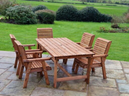 Churnet Valley Garden Furniture Ltd Valley 5 Seat Set 5Xc Table - Timber - L220 X W230 X H95 Cm - Garden Furniture - Minimal Assembly Required - thumbnail 2