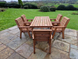 Churnet Valley Garden Furniture Ltd Valley 5 Seat Set 5Xc Table - Timber - L220 X W230 X H95 Cm - Garden Furniture - Minimal Assembly Required - thumbnail 3