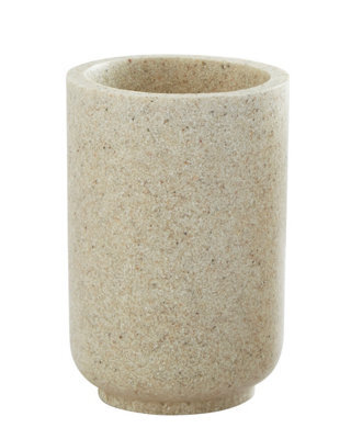 Orsina Natural Stone Effect Tumbler, Polyresin Bathroom Tumbler Cup, Small Water Tumbler, Frosted Tumbler For Decor - image 1