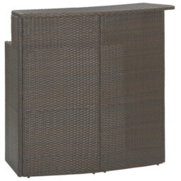 Berkfield 3 Piece Garden Bar Set With Cushions Poly Rattan Brown - thumbnail 7