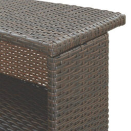 Berkfield 3 Piece Garden Bar Set With Cushions Poly Rattan Brown - thumbnail 8