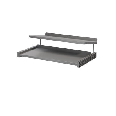 GoodHome Atomia Grey Metallic Effect Full Extension Pull-Out Shoe Rack (W)714mm - image 1