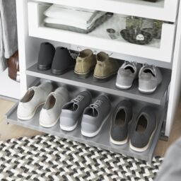 GoodHome Atomia Grey Metallic Effect Full Extension Pull-Out Shoe Rack (W)714mm - thumbnail 2