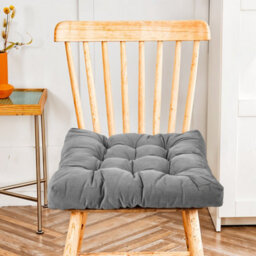 Living And Home Supportive And Comfortable Corduroy Chair Cushion Seat Pad Tatami Cushion Indoor And Outdoor 55Cm W X 55Cm D X 5Cm H Grey - thumbnail 3