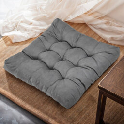 Living And Home Supportive And Comfortable Corduroy Chair Cushion Seat Pad Tatami Cushion Indoor And Outdoor 55Cm W X 55Cm D X 5Cm H Grey - thumbnail 2