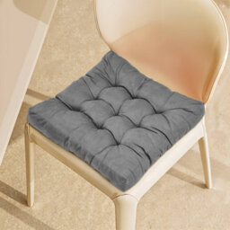 Living And Home Supportive And Comfortable Corduroy Chair Cushion Seat Pad Tatami Cushion Indoor And Outdoor 55Cm W X 55Cm D X 5Cm H Grey - thumbnail 4