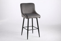 Vegas Grey Velvet Barstool Set Of 2