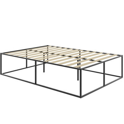 Tectake Bed Frame Kyoto - Steel Frame, Flexible Slats, Storage Space & 250 Kg Load Capacity 140 X 200 Cm -  46.5 Cm -  Black - image 1
