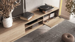 Arte Minimalist Frida 40 Floating Tv Cabinet 1800mm In Light Oak - Sleek Entertainment Centre H320mm D360mm - thumbnail 4