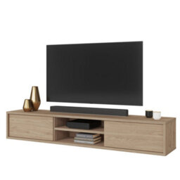 Arte Minimalist Frida 40 Floating Tv Cabinet 1800mm In Light Oak - Sleek Entertainment Centre H320mm D360mm - thumbnail 2