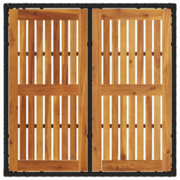 Berkfield Garden Table With Acacia Wood Top Black 90X90X75 Cm Poly Rattan - thumbnail 7