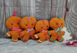 PMS 4 Hanging Gingerbread Men Decorations Plush Teddy Christmas Tree Decoration 20Cm - thumbnail 2