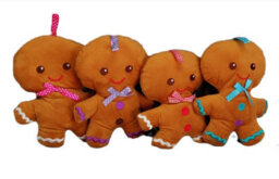 PMS 4 Hanging Gingerbread Men Decorations Plush Teddy Christmas Tree Decoration 20Cm - thumbnail 6