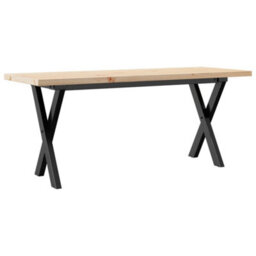 Berkfield Coffee Table X-Frame 110X40X45.5 Cm Solid Wood Pine And Steel - thumbnail 6