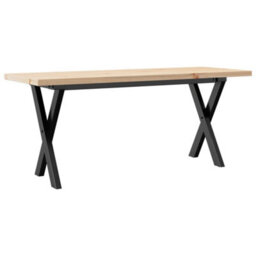 Berkfield Coffee Table X-Frame 110X40X45.5 Cm Solid Wood Pine And Steel - thumbnail 2