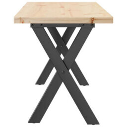 Berkfield Coffee Table X-Frame 110X40X45.5 Cm Solid Wood Pine And Steel - thumbnail 5