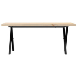 Berkfield Coffee Table X-Frame 110X40X45.5 Cm Solid Wood Pine And Steel - thumbnail 4