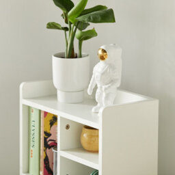 Sobuy Fbt100-W, Modern Bedside Table With Drawers & Open Shelves, Nightstand With Pine Wood Legs,white,w43Xd36Xh81 - thumbnail 7