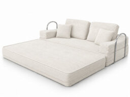 Flex Cream 3 Seater Compressed Sofa Bed Cord Boneless Cloud Couch Foam Pocket Spring - thumbnail 9