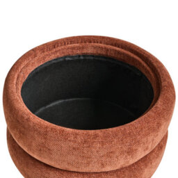 Wyld And Coco Casanova Pouffe Golden-Brown Chenille Storage Stool 40Cm X 41Cm - thumbnail 7