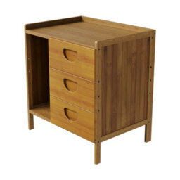 Living And Home Tawny Nightstand Bedside Table With Three Drawers, 43Cm W X 30Cm D X 40Cm H - thumbnail 4