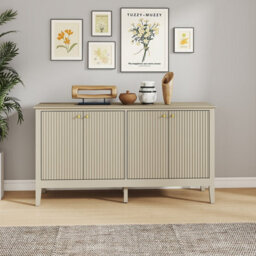 Melody Maison Large Taupe 4 Door Sideboard - Hales Taupe Range - thumbnail 4