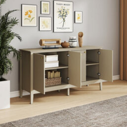 Melody Maison Large Taupe 4 Door Sideboard - Hales Taupe Range - thumbnail 3