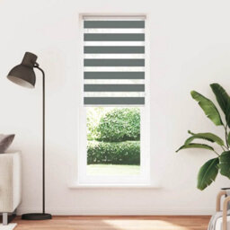 Berkfield Zebra Blind Dark Grey 70X230 Cm Fabric Width 65.9 Cm Polyester - thumbnail 2