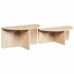 Berkfield Coffee Table 2 Pcs Natural 79 X 39.5 X 40 Cm Solid Pine Wood - thumbnail 5